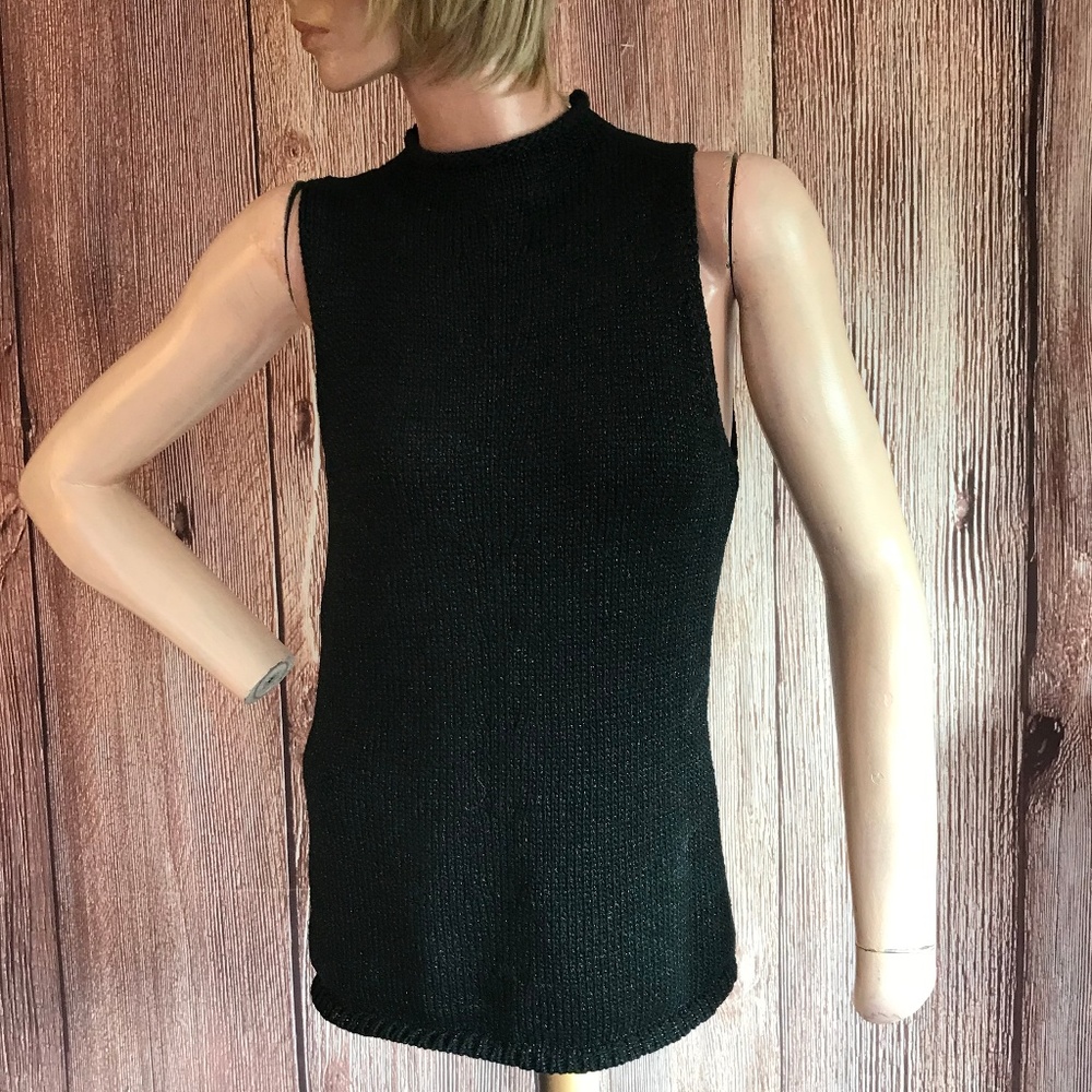 Erik Stewart Black Shimmer Tank Top Large
